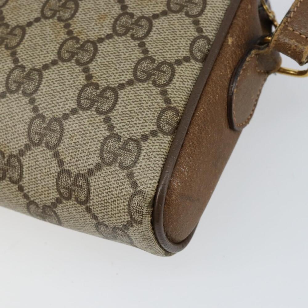 GUCCI GG Supreme Web Sherry Line Bag PVC Beige Gold 116 02 055 Auth 155594 - Picture 15 of 16